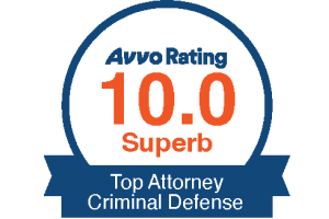 Avvo Rating 10 / Top Attorney Criminal Defense - Badge